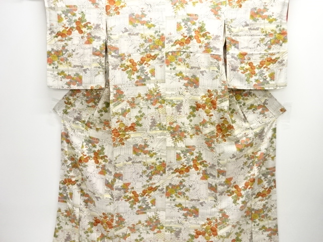 JAPANESE KIMONO / KOMON / FLORAL PLANTS